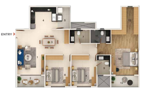 3.5 BHK floor plan preview